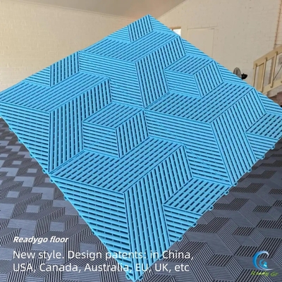 Γαλάζια ευέλικτα πλακάκια πάτωμα γκαράζ 3D αλληλένδετα γκαράζ στρώματα πάτωμα